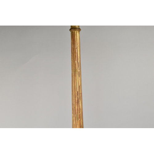 136 - A Late 18th Century Carved and Giltwood Torchere with a Circular Dished Top Over a Reeded Column, Su... 