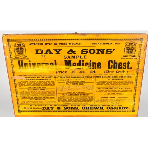 116 - A Late 19th Century Day and Sons Universal Medicine Chest No. 14, with Original Paper Labels Relatin... 