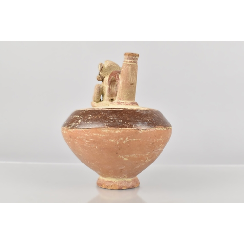 125 - A Pre-Columbian Style Peruvian Terracotta Whistle Jar, 17cm high