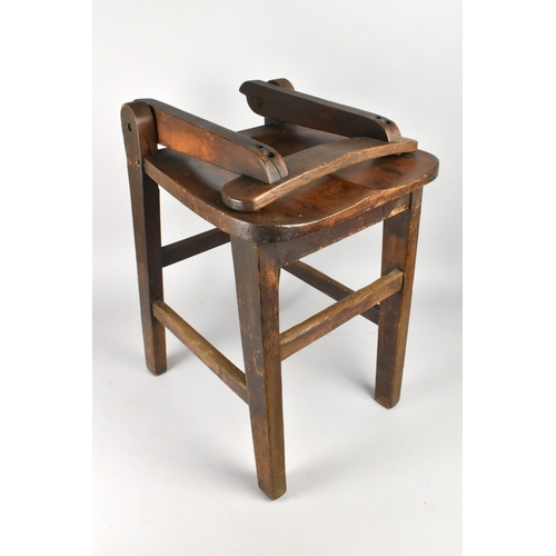 379 - An Early 20th Century Architects Chair with Folding Back Over Solid Dished Seat, Supported on Square... 