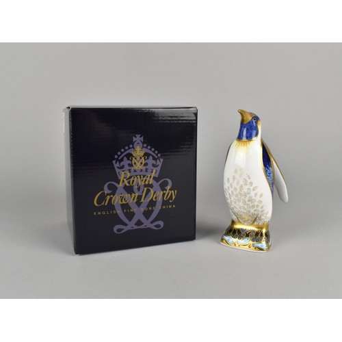 310 - A Royal Crown Derby Paperweight, Emperor Penguin, With Gold Button