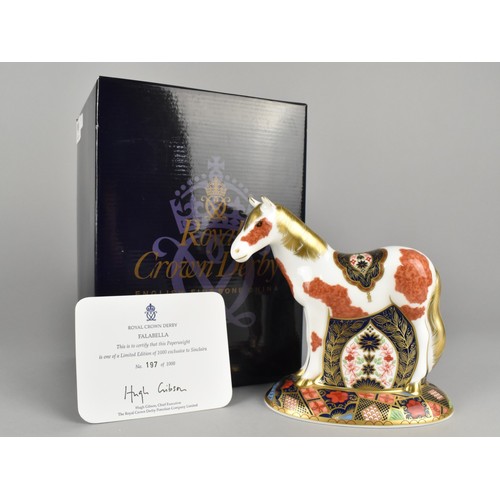 316 - A Royal Crown Derby Limited Edition Horse Paperweight, Falabella, No. 197/1000, With Gold Button