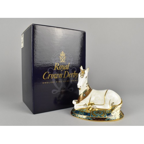 322 - A Royal Crown Derby Limited Edition Paperweight, Unicorn, No. 996/2000 With Gold Button