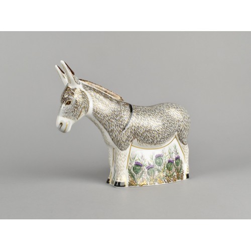 290 - A Royal Crown Derby Paperweight, Donkey, with Gold Button