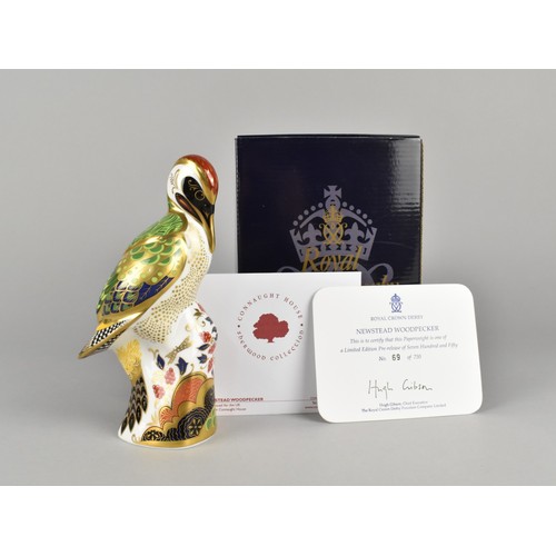 305 - A Royal Crown Derby Limited Edition Paperweight, Newstead Woodpecker