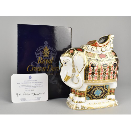 314 - A Large Royal Crown Derby Imari Paperweight, Elephant