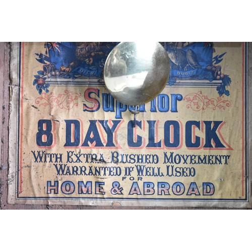 174 - A Late 19th Century American Inlaid Drop Dial Wall Clock with Eight Day Movement, 'The Superior 8 Da... 