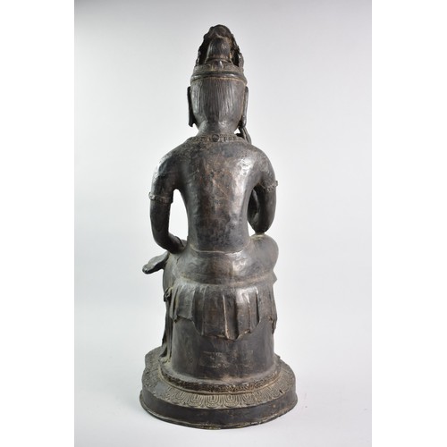 172 - A Very Large and Heavy Cast Bronze Chinese Figure, Maitreya Buddha, 64cm High