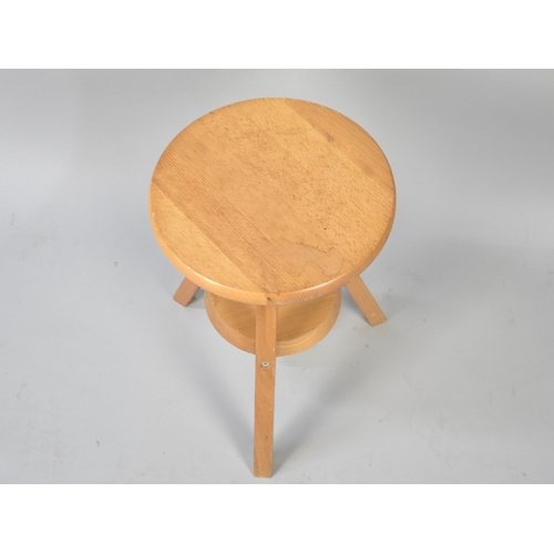 112 - A Modern Circular Seated Swivel Rise and Fall Stool, Tripod Base, 28cms Diameter