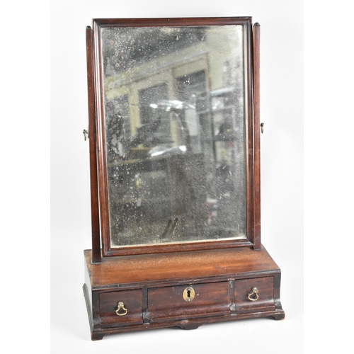 145 - A Georgian Mahogany Swing Dressing Table Mirror on Plinth Base with Three Drawers, Bracket Feet, 38c... 