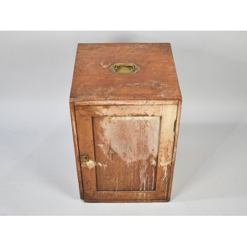 172 - A Late 19th Century Instrument Case with Inset Brass Handles, 40cms Wide and 58cms High