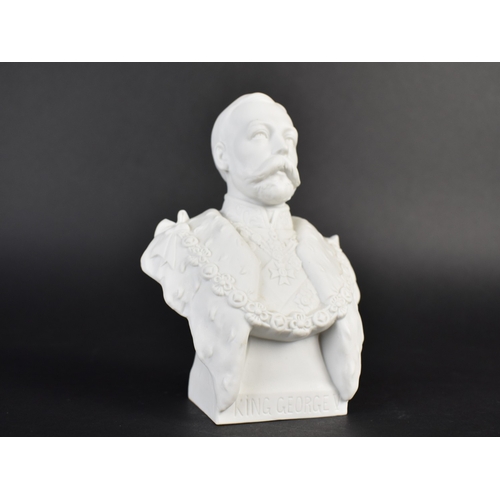 23 - A Royal Commemorative Parian Coronation Bust of King Edward, 15.5cms High