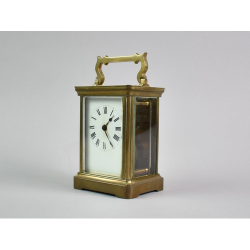 26 - A Mid 20th Century French Brass Carriage Clock, Movement in Need of Attention, 13cms High