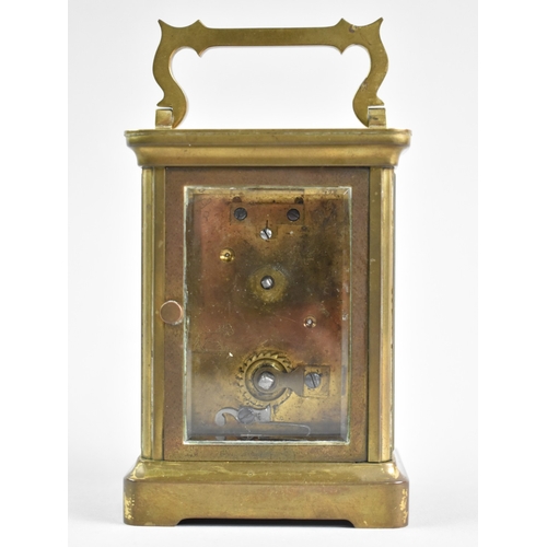 26 - A Mid 20th Century French Brass Carriage Clock, Movement in Need of Attention, 13cms High