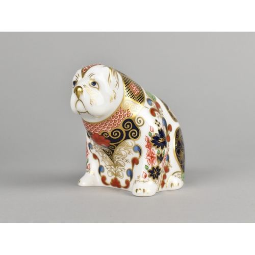 269 - A Royal Crown Derby Paperweight, Old Imari Bulldog, Gold Button Together with a Further Example