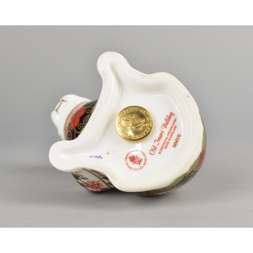 269 - A Royal Crown Derby Paperweight, Old Imari Bulldog, Gold Button Together with a Further Example