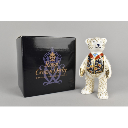 272 - A Royal Crown Derby Paperweight, The Duke Standing Teddy, Gold Buttons