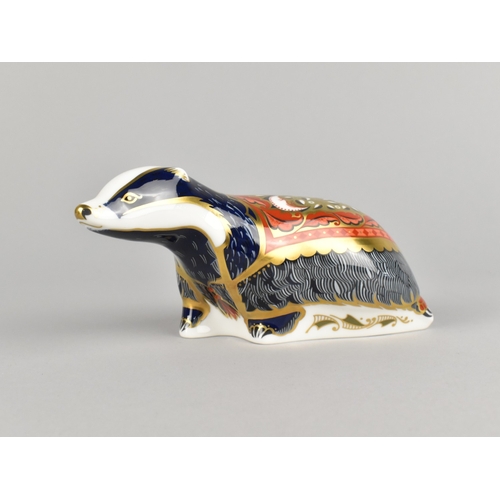 274 - A Royal Crown Derby Paperweight, Moonlight Badger Together with a Further Woodland Badger Crown Derb... 