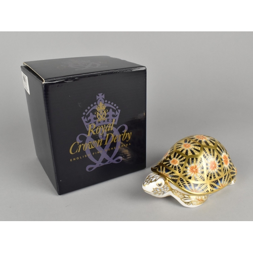 280 - A Royal Crown Derby Paperweight, Indian Star Tortoise, Gold Button