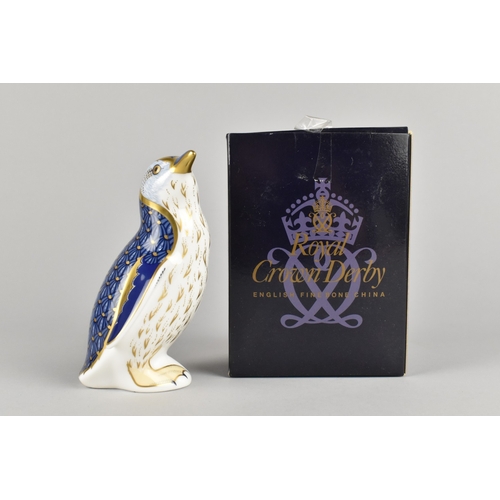 281 - A Royal Crown Derby Paperweight, Fairy Penguin, Gold Button