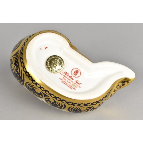 292 - A Limited Edition Royal Crown Derby Paperweight, Harbour Seal, 2039/4500, Gold Button