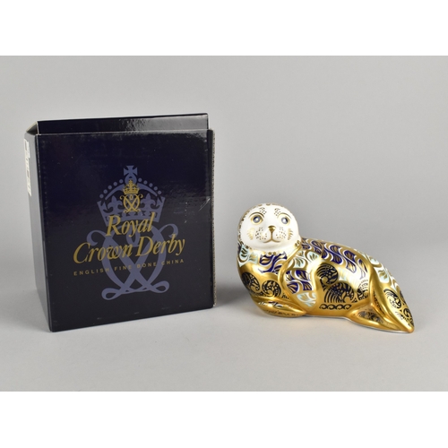 292 - A Limited Edition Royal Crown Derby Paperweight, Harbour Seal, 2039/4500, Gold Button