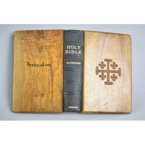 3 - A Jerusalem Souvenir Olive Bound Holy Bible, 14cms High