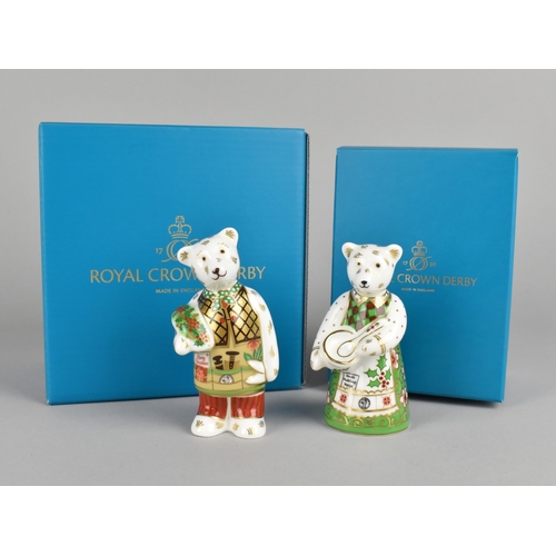 300 - Two Royal Crown Derby Bears, Christmas Cook and Christmas Gardener