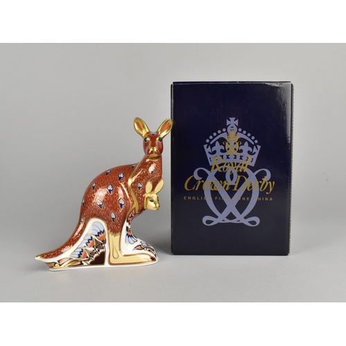 317 - A Royal Crown Derby Paperweight, The Australian Collection Kangaroo, Gold Button