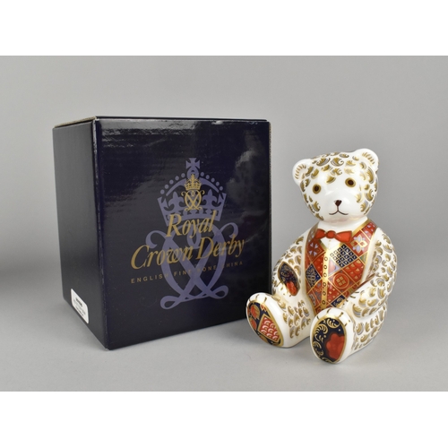 335 - A Limited Edition Royal Crown Derby Paperweight, Goviers Red Tie Teddy Bear