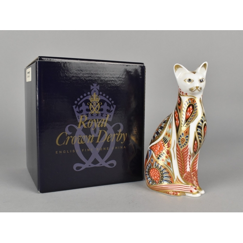 338 - A Royal Crown Derby Paperweight, Siamese Cat