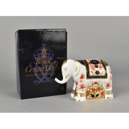 341 - A Royal Crown Derby Elephant Paperweight, Lucky Star