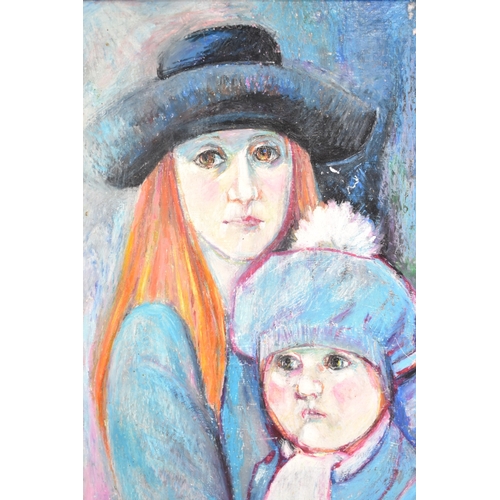 374 - A Framed Pastel, Mother and Child, Signed Ayre, Subject 39x44cm