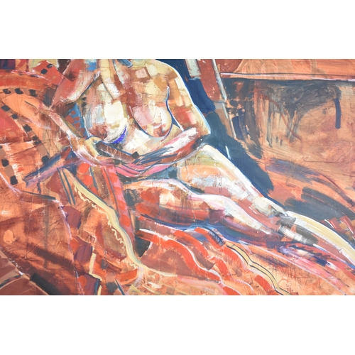 376 - A 20th Century Oil on Board, Abstract Nude, Subject 56x43cm