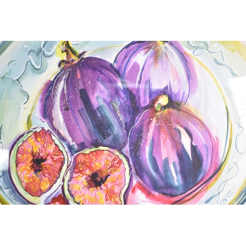 377 - A Large Contemporary Framed Still Life, Bowl of Figs, Signed Penelope '02, Subject 60x47cm