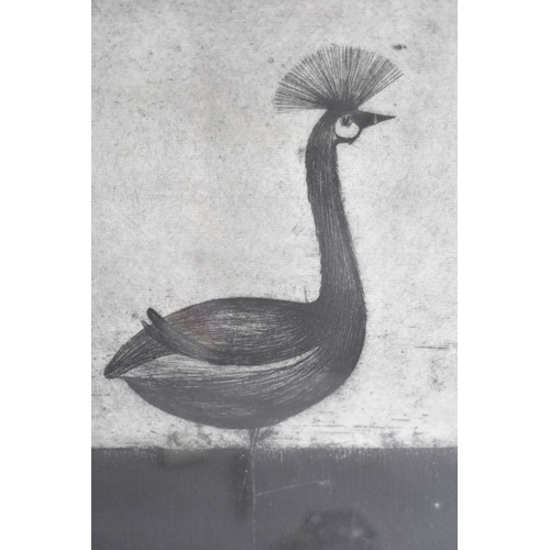 383 - A Framed Limited Edition J.M. Flaquer Print, Crowned Crane, Signed in Pencil by the Artist and No. 3... 