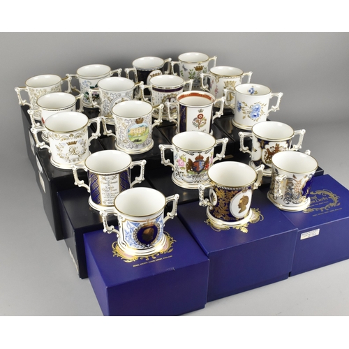 384 - A Collection of Eighteen Limited Edition Royal Crown Derby Loving Mugs, all with Boxes and Certifica... 