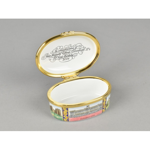 39 - A Boxed Halcyon Days Limited Edition Enamel Box to Commemorate Queen Elizabeth's 80th Birthday 2006,... 