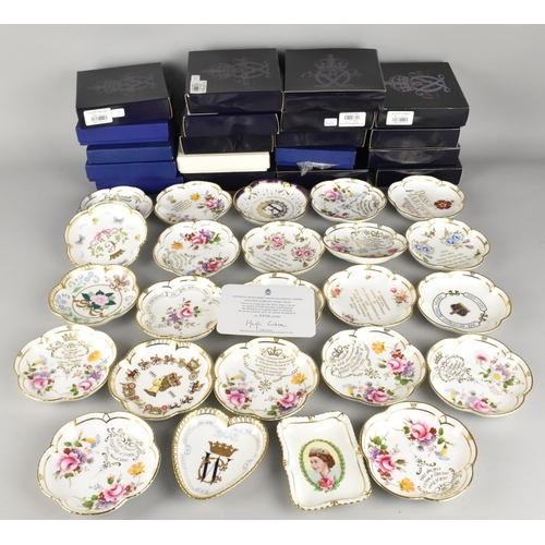 396 - Twenty-Four Limited Edition Royal Crown Derby Dishes, Most with Boxes and Certificates