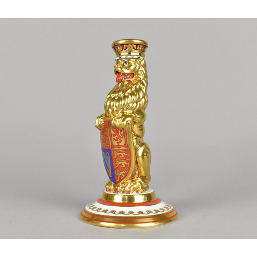 462 - A Limited Edition Minton for Mulberry York Queens Beasts Pattern Candlestick, The Queen's Silver Jub... 