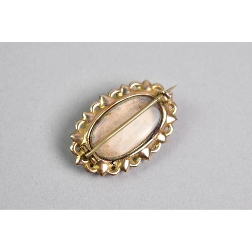 517 - A Late Victorian 9ct Gold and Turquoise Etruscan Revival Brooch, Oval Form with Twelve Cabochon Turq... 