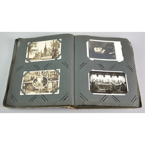 53 - An Early 20th Century Postcard Album Containing Mixed Cards, Coloured and Monochrome