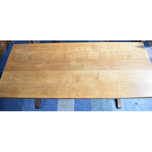 583 - A Mid 20th Century Refectory Oak Dining Table, 212x90cms