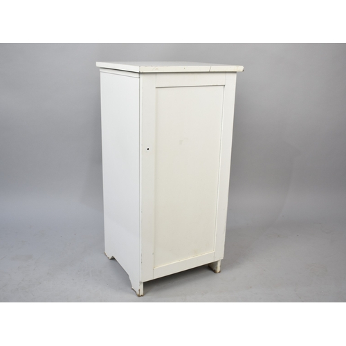 591 - A Modern Grey Painted Storage Box with Removable Lid together with a White Painted Bedside Cabinet