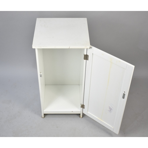 591 - A Modern Grey Painted Storage Box with Removable Lid together with a White Painted Bedside Cabinet