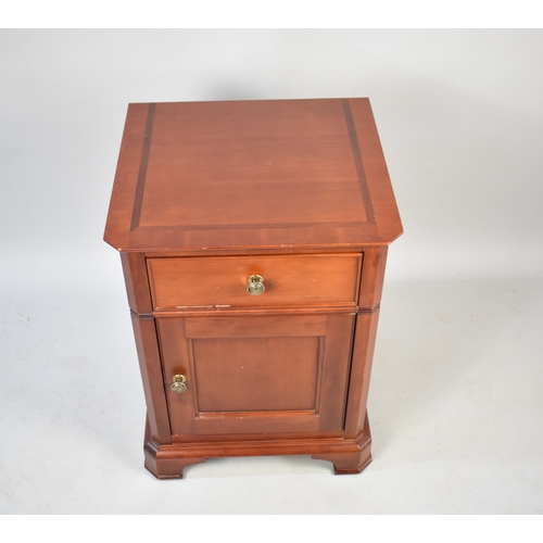 593 - A Modern Bedside Cabinet with Single Top Drawer, 51.5cms Wide