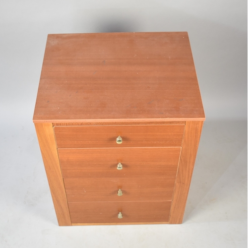 599 - A Late 20th Century Four Drawer Bedside Chest, 22cms Wide