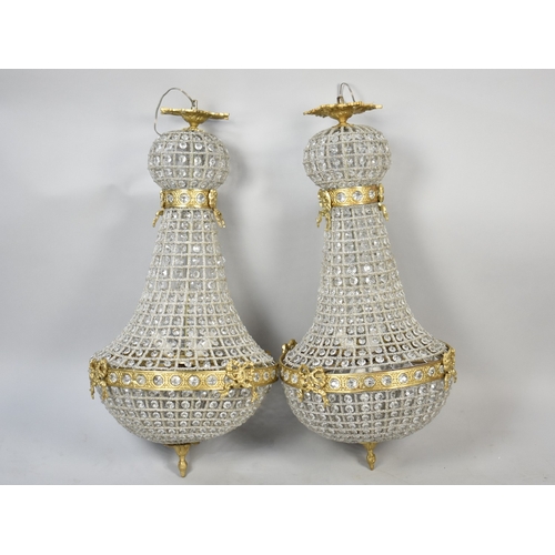 606 - A Pair of New and Unused French Style Ballroom Chandeliers, 80cms High