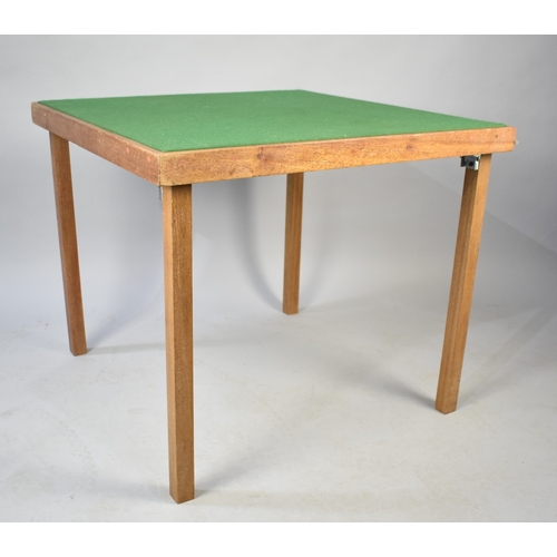 607 - A Cut Down Square Whist Table with Folding Legs, 76cms Square