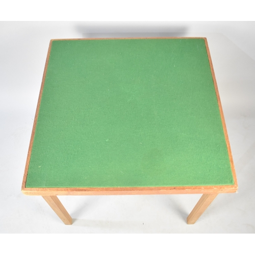 607 - A Cut Down Square Whist Table with Folding Legs, 76cms Square